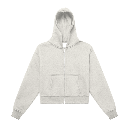 Women's Fleece Zip-Up Cropped Hoodie