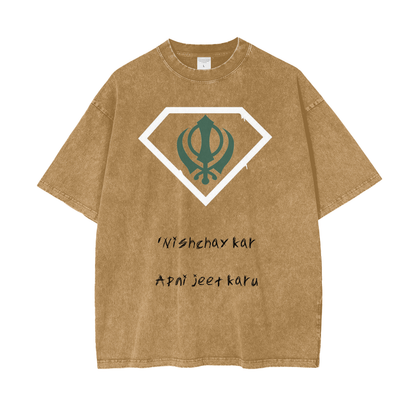 Acid Washed T-Shirt - Sikhman