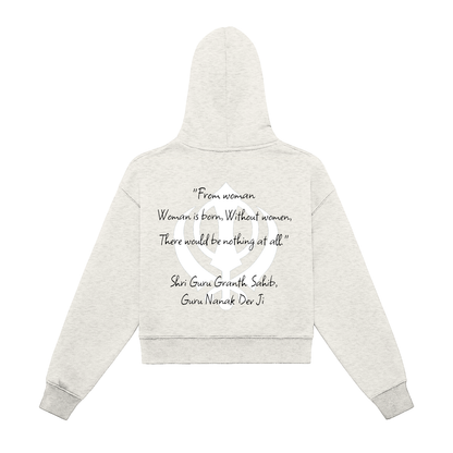 Women's Fleece Zip-Up Cropped Hoodie