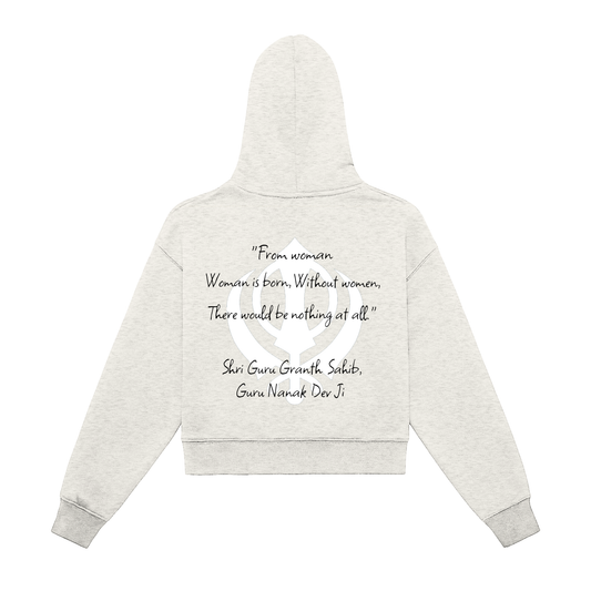Women's Fleece Zip-Up Cropped Hoodie
